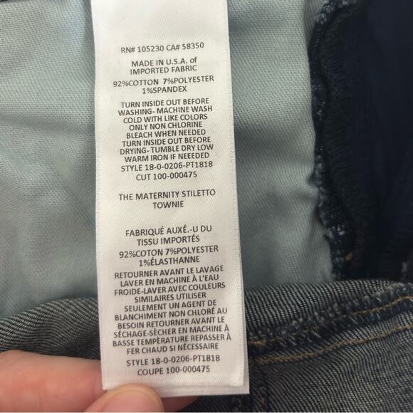 Current/Elliott x Hatch The Maternity Stiletto Jean in Townie Wash - Size 27 - Picture 5 of 6